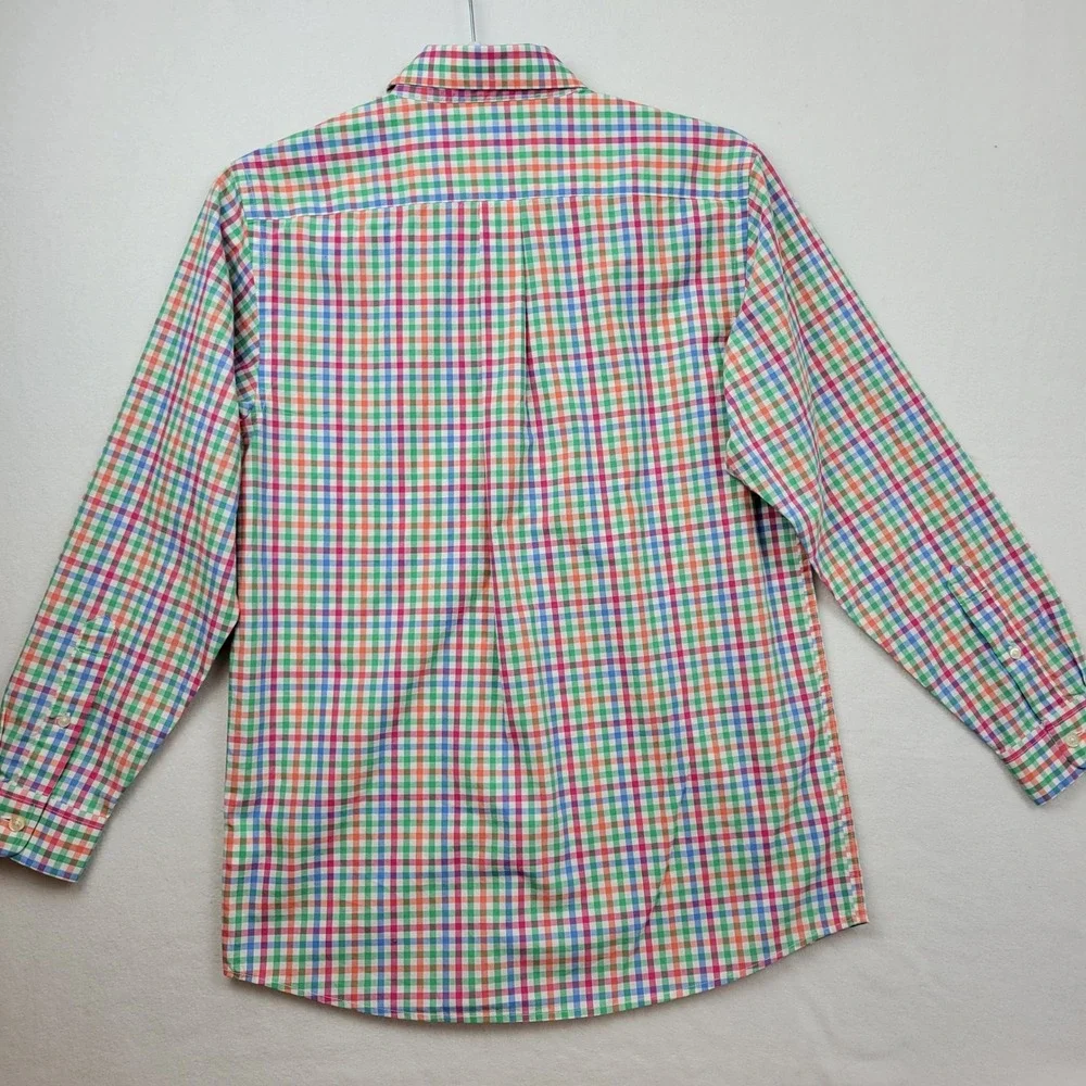 Vineyard Vines Kids Whale Shirt Long Sleeve Plaid Button Up Size L‎ (16-18)